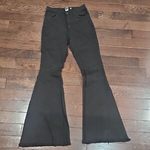 AKIRA Black Stretch Denim Flare Pants